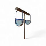 D-Hoop Earrings Light Blue